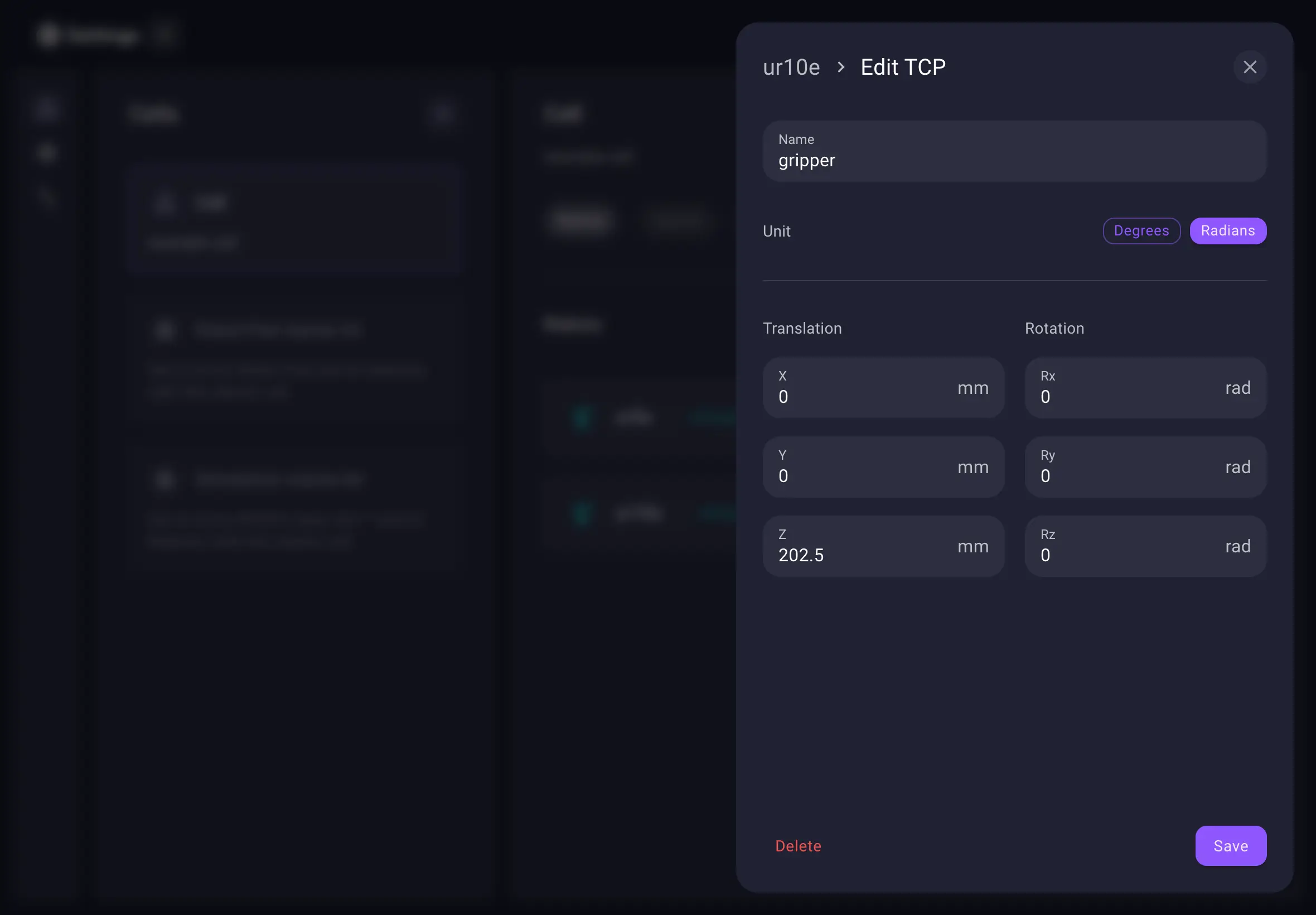 After adding the new TCP it is available in the robots TCP list.