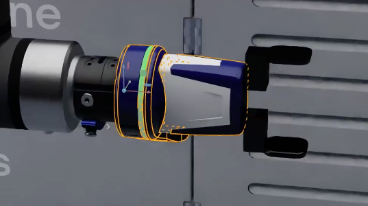 Gripper TCP displayed in NVIDIA Isaac Sim™