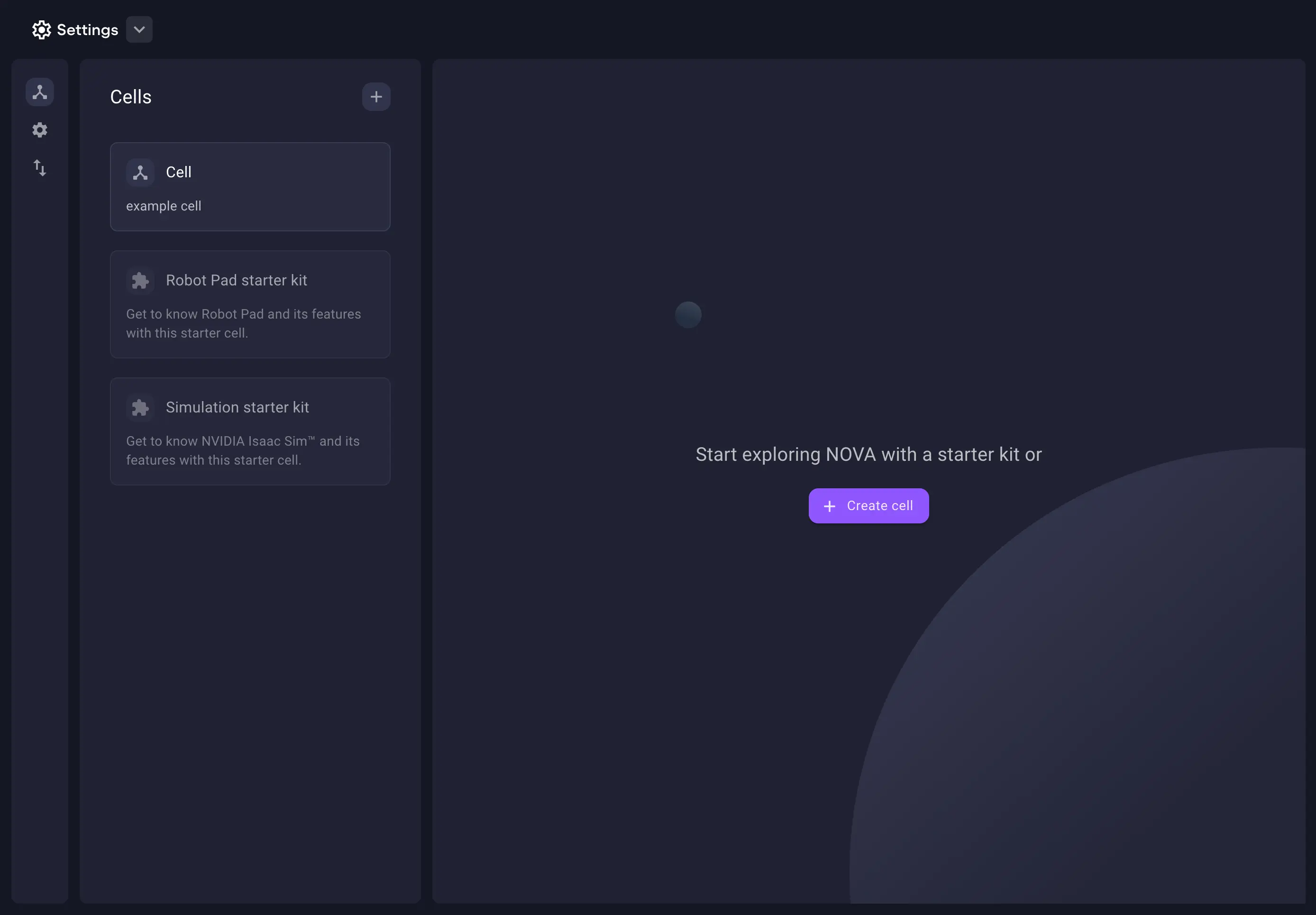 Wandelbots NOVA core app Setup