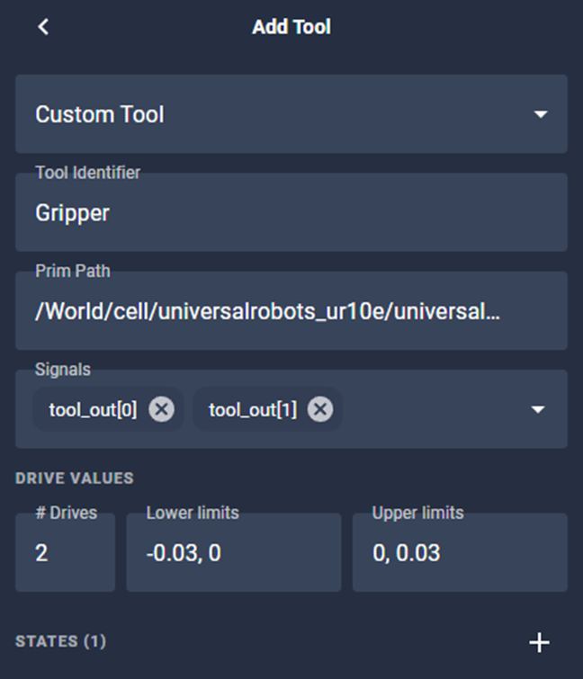 Custom tool parameters in Robot Pad