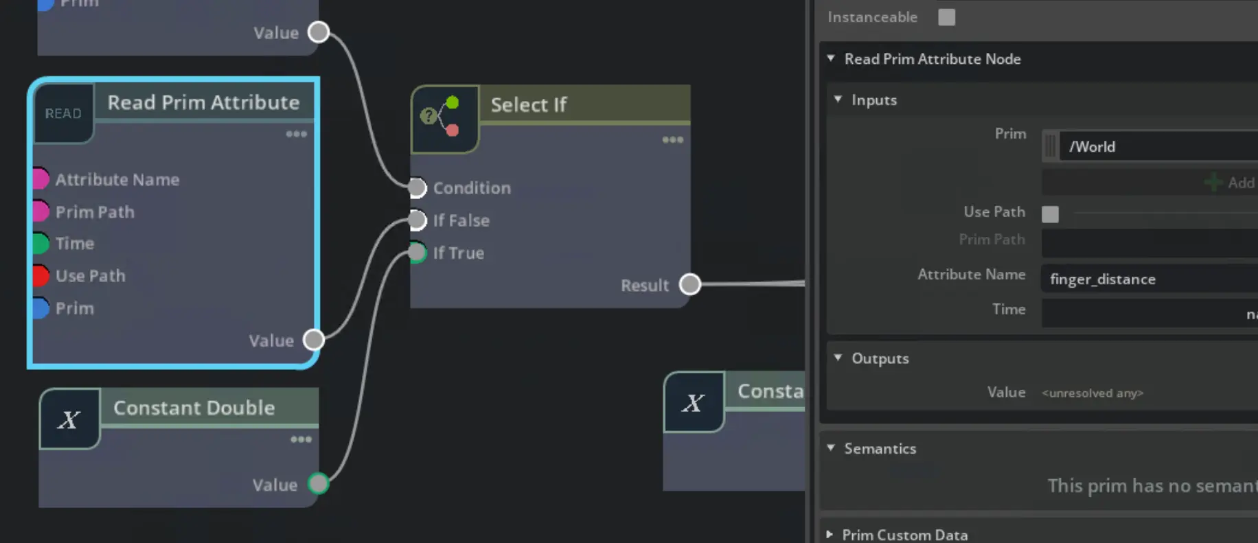 Read finger distance attribute