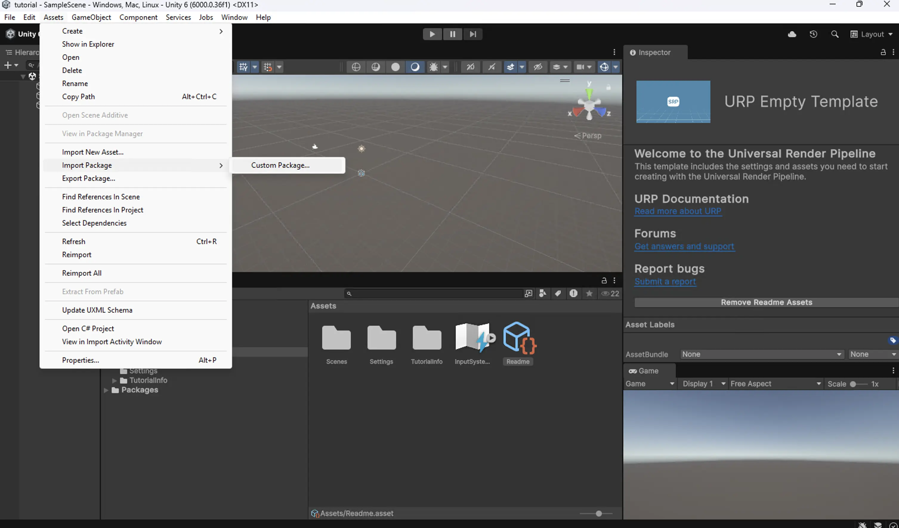 create project in unity hub; node