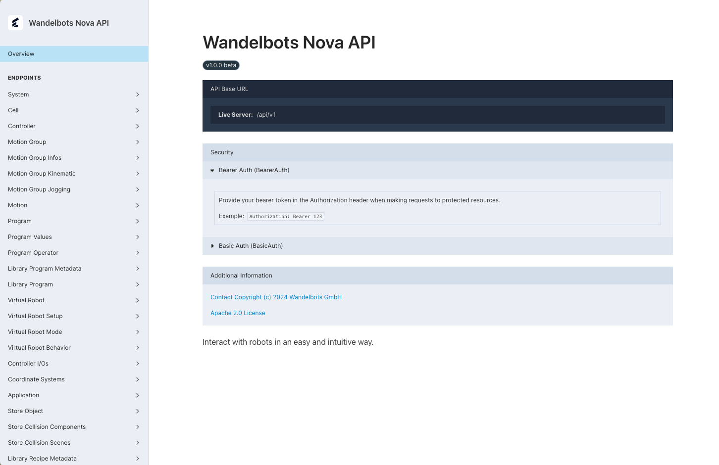 Wandelbots NOVA API