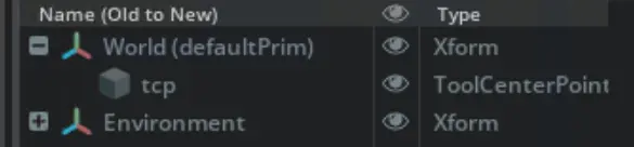 TCP displayed in Robot Pad