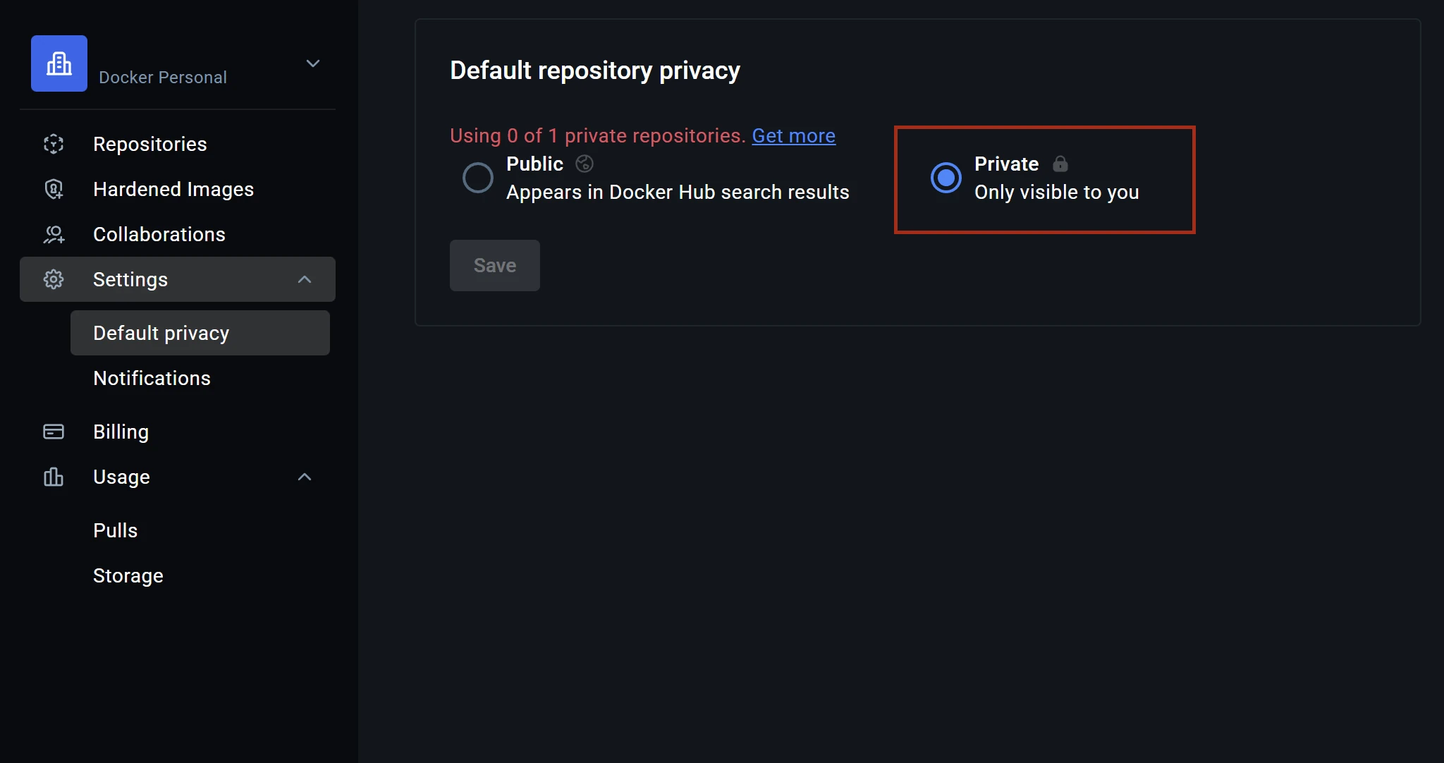 Docker settings