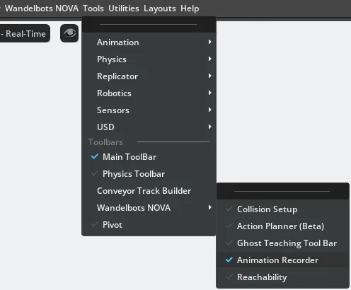 Open Animation Recorder panel